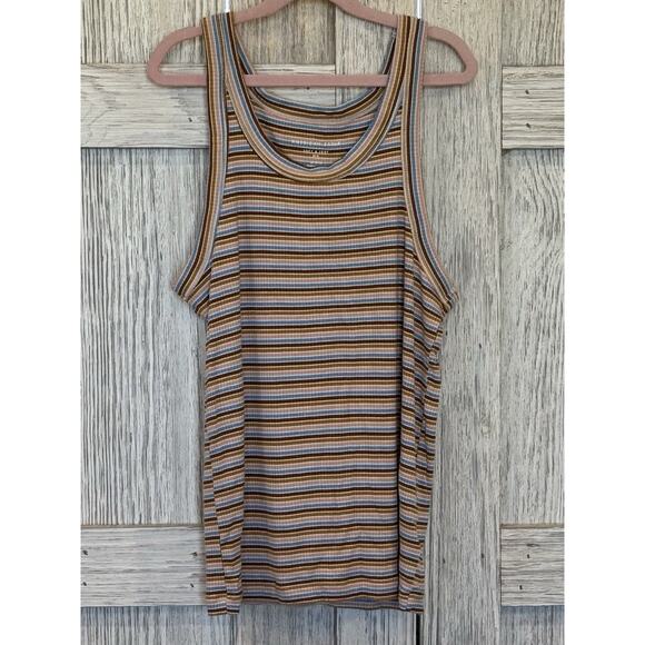 American Eagle Tank Top Y2K Womens Medium Multicolored Striped Casual Stretch - Picture 1 of 3